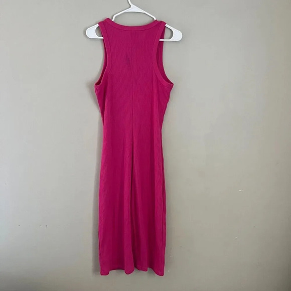 Gap Womens Pink Tank Dress Medium Tall Midi Sleeveless Stretch Pullover Bodycon - Picture 2 of 9
